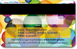 a Multi-pay k�rtya h�toldala - ahol a haszn�lhat� cafeteri�k olvashat�k